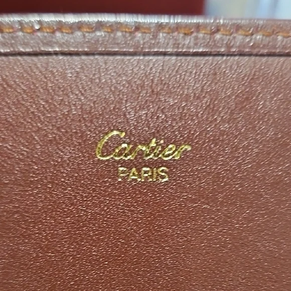 Vintage Cartier Signature Trifold Kisslock Checkbook Holder Wallet - Picture 3 of 12